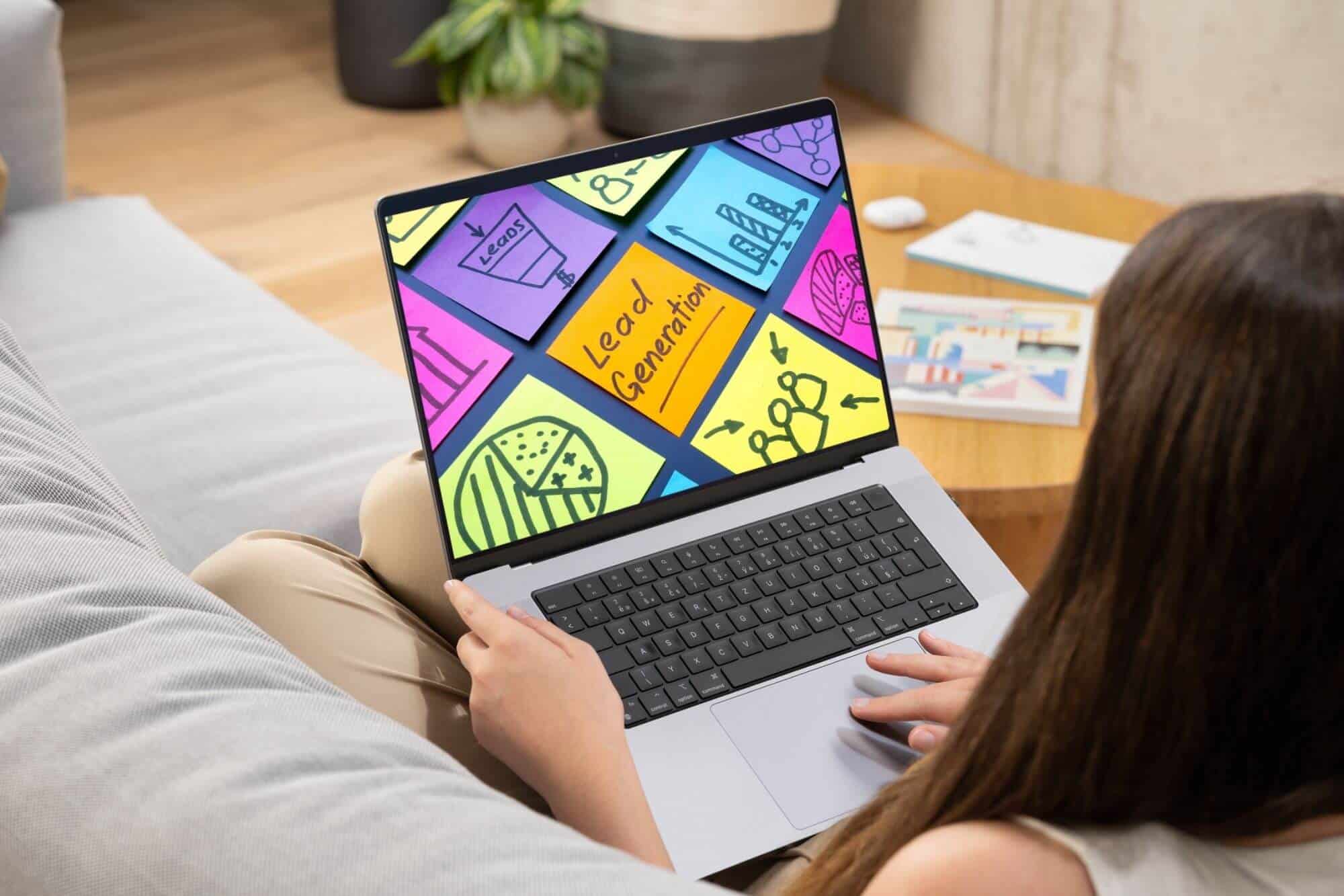 WordPress website lead generation on laptop